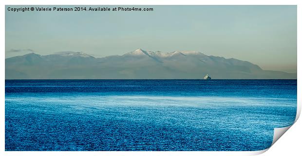 Snow Topped Arran Print by Valerie Paterson