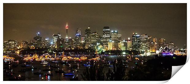 Sydney Harbour New Years Eve Print by Sheila Smart