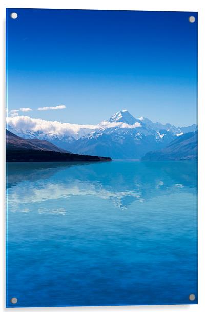 Mount Cook reflected in Lake Pukaki Acrylic by Sheila Smart
