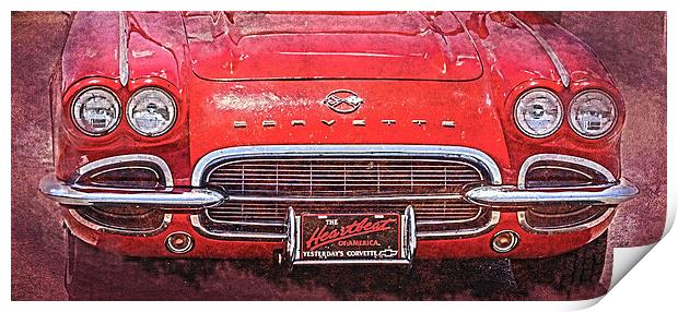 Vintage Red Vette Print by Judy Hall-Folde