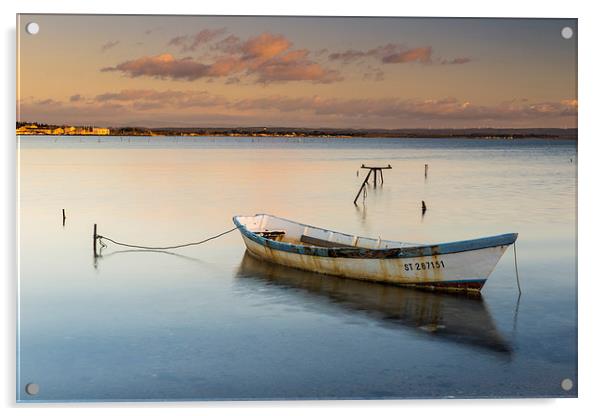 A lone boat Acrylic by Iksung Nah