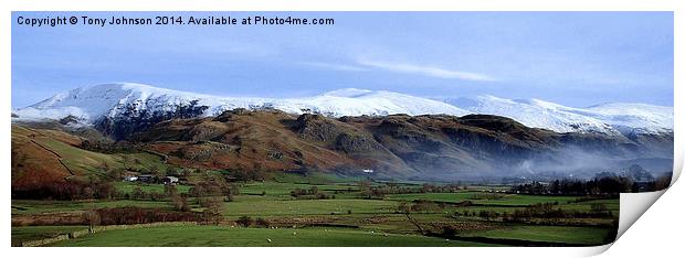 St. Johns-In-The-Vale - Winter, Cumbria Print by Tony Johnson