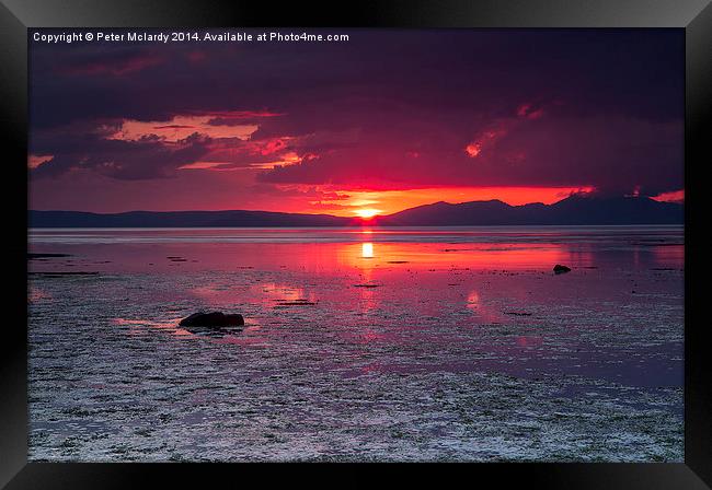 Arran Sunset Framed Print by Peter Mclardy