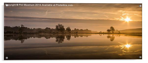 Whitten Pond Sunrise Acrylic by Phil Wareham