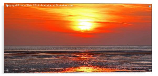 Sunset in the Irish Sea Acrylic by John Wain