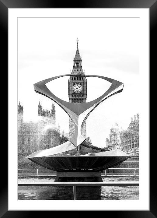Viewing Big Ben. Framed Mounted Print by Becky Dix