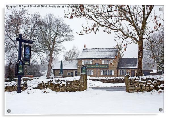 Robin Hood Inn at Baslow, Derbyshire. Acrylic by David Birchall