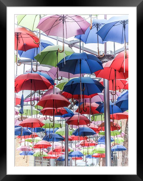 Its Raining... Umbrellas! Framed Mounted Print by LensLight Traveler