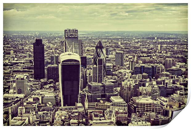 London Skyscrapers. Print by Becky Dix