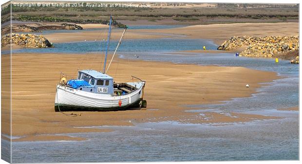 Boat Awaiting the Tide Canvas Print by Bel Menpes