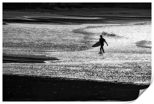 Last surf of the day Print by Sheila Smart