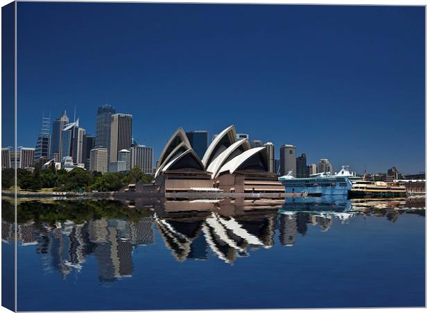 Sydney Harbour with Opera House Canvas Print by Sheila Smart