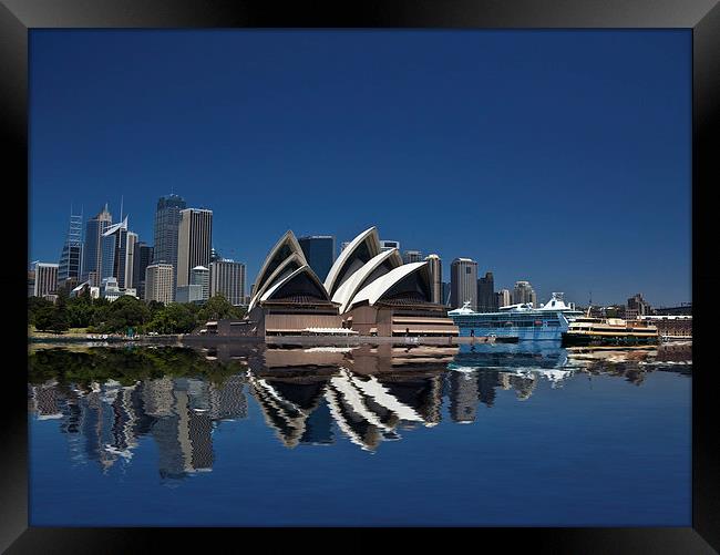 Sydney Harbour with Opera House Framed Print by Sheila Smart