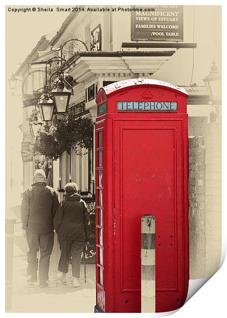 The red telephone box Print by Sheila Smart
