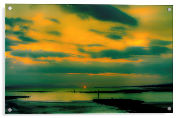 Hazy Ayrshire Sunset Acrylic by Chris Archer