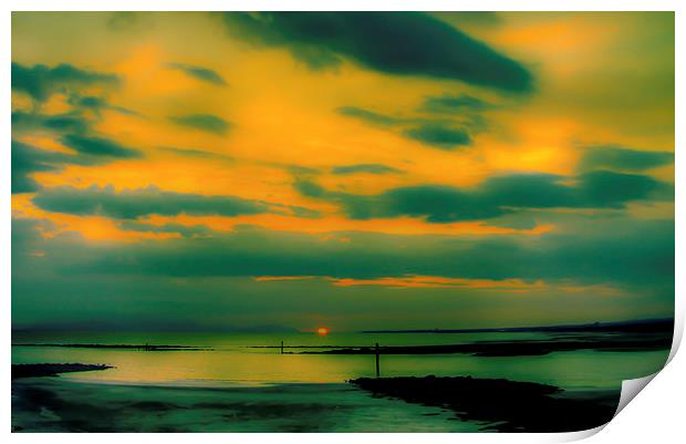 Hazy Ayrshire Sunset Print by Chris Archer