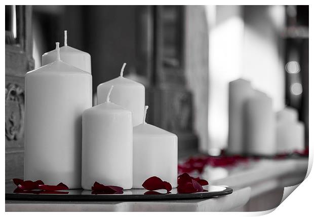 Candles on Mantlepeice Print by Keith Thorburn EFIAP/b