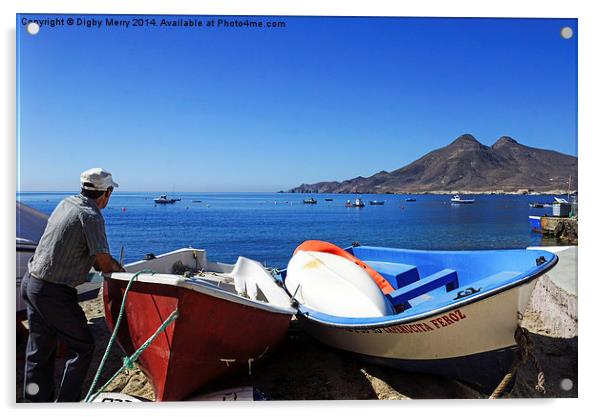 Boats at La Isleta Acrylic by Digby Merry