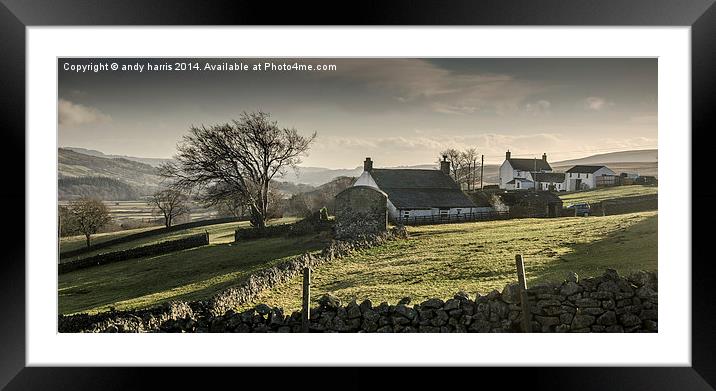 Teesdale Valley Farmstead Framed Mounted Print by andy harris