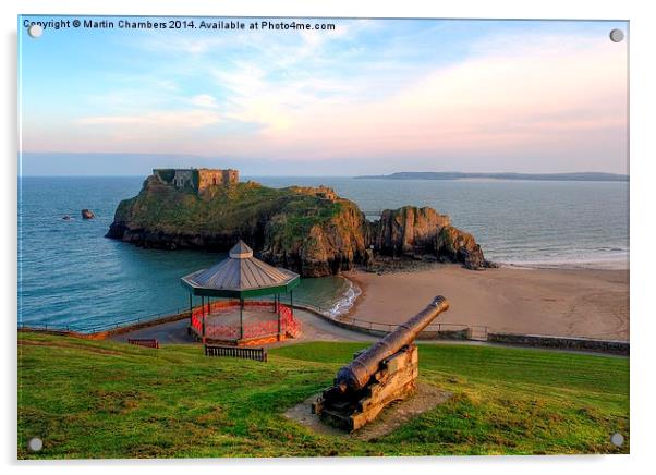 St Catherines Island Tenby Acrylic by Martin Chambers