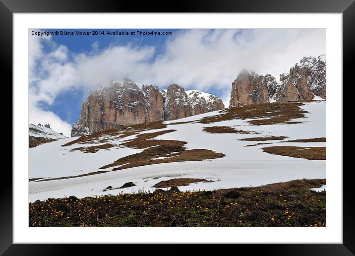 The Dolomites Framed Mounted Print by Diana Mower