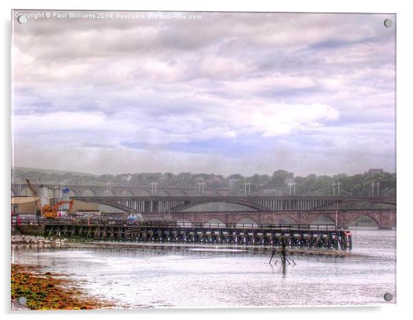 The Tweed Bridges Acrylic by Paul Williams