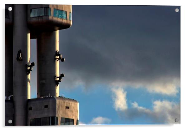 Zizkov Television Tower Acrylic by Richard Cruttwell