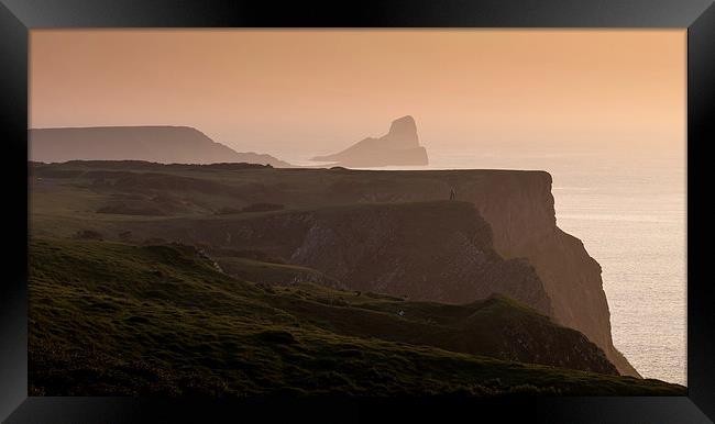 Worms Head Sunset Framed Print by Leighton Collins