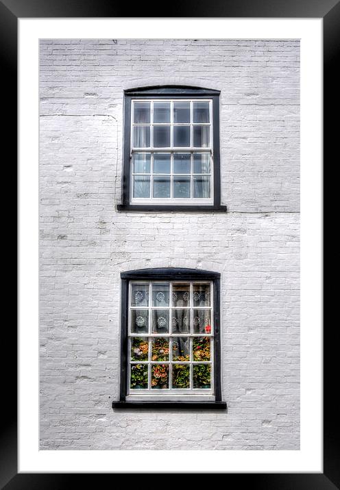 Geraniums in the Window Framed Mounted Print by Nigel Bangert