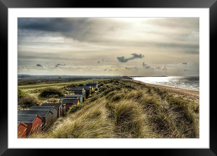 Beach huts in the dunes Framed Mounted Print by Gary Pearson