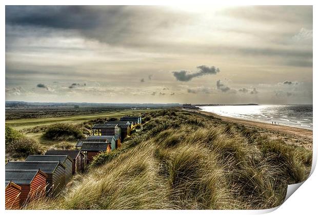 Beach huts in the dunes Print by Gary Pearson