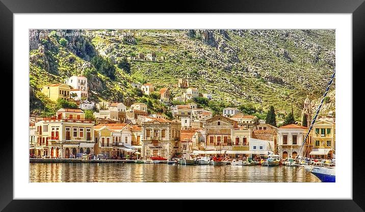 Symi Harbour Framed Mounted Print by Paul Williams