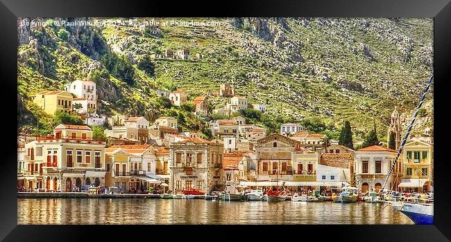 Symi Harbour Framed Print by Paul Williams