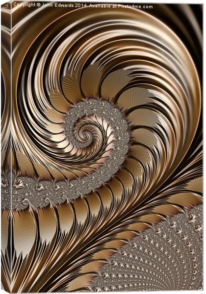 Bronze Scrolls Abstract Canvas Print by John Edwards