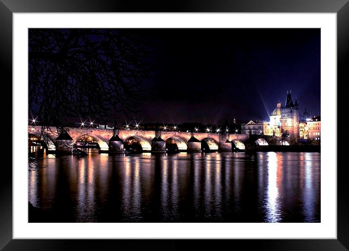 Charles Bridge, Prague Framed Mounted Print by Richard Cruttwell