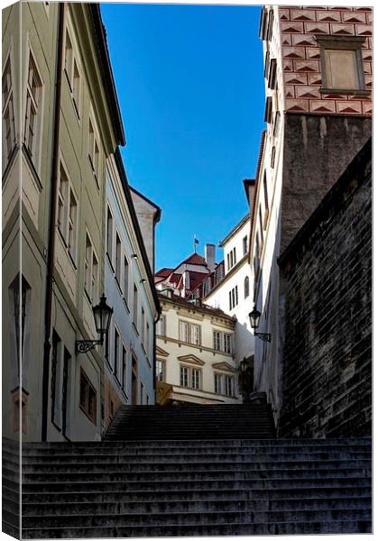 Steps in Prague Canvas Print by Richard Cruttwell