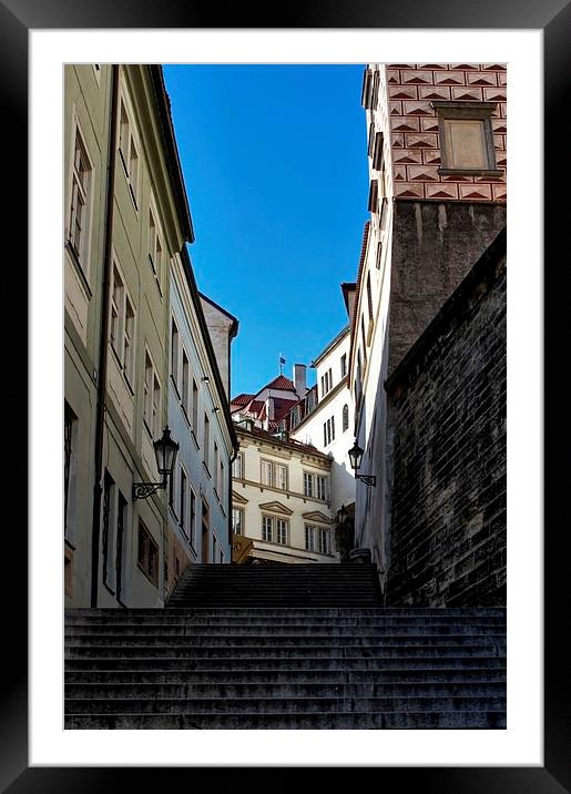 Steps in Prague Framed Mounted Print by Richard Cruttwell
