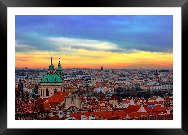 Prague Cityscape Framed Mounted Print by Richard Cruttwell