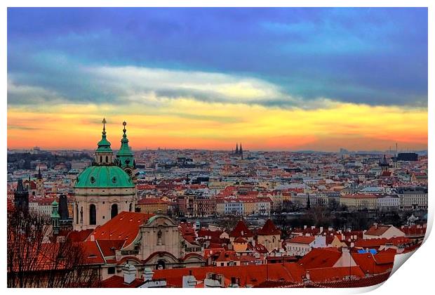 Prague Cityscape Print by Richard Cruttwell