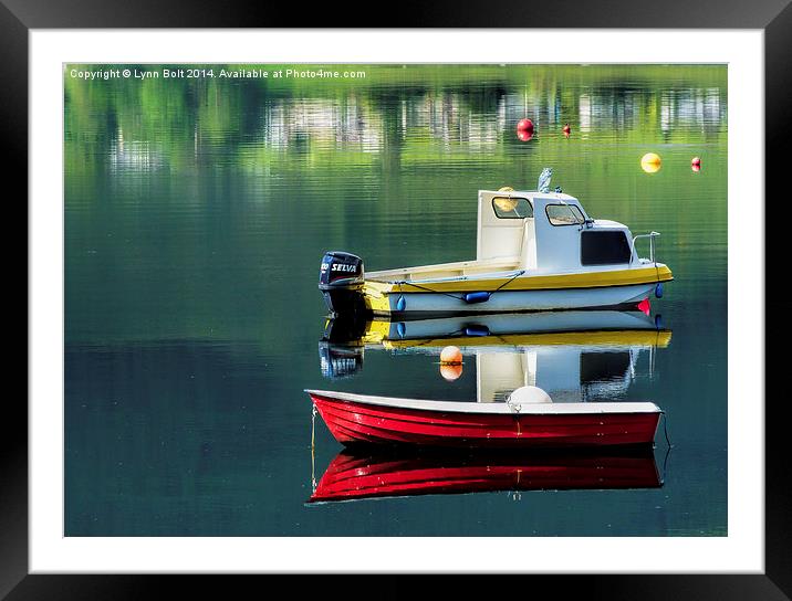 Red Boat Yellow Boat Framed Mounted Print by Lynn Bolt