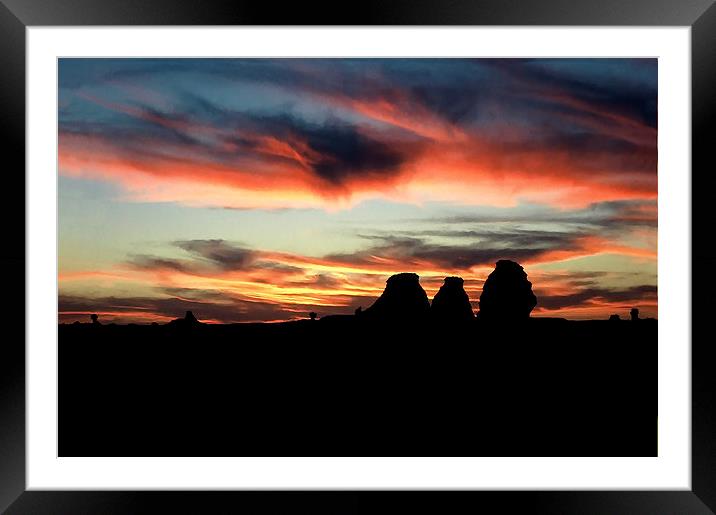 Sunset in the White Desert Framed Mounted Print by Jacqueline Burrell