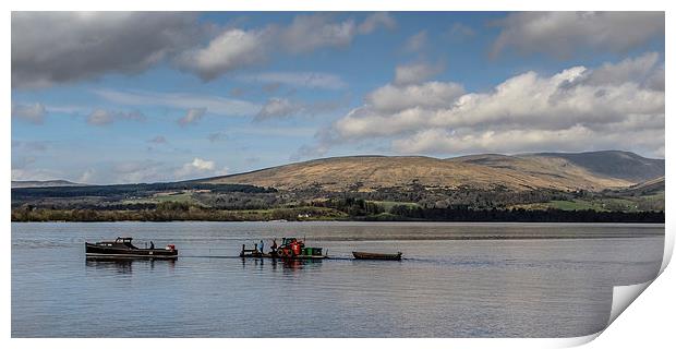 Puting the bins out on Loch Lomond Print by Michael Moverley