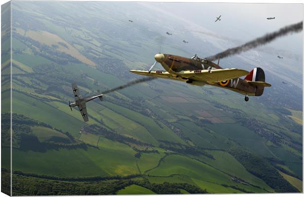 Battle of Britain dogfight Canvas Print by Gary Eason