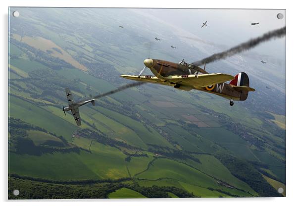 Battle of Britain dogfight Acrylic by Gary Eason