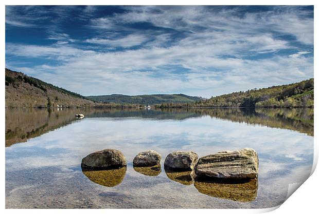 Reflections on Loch Achilty Print by Michael Moverley