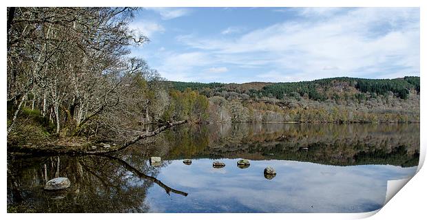 Reflections on Loch Achilty Print by Michael Moverley