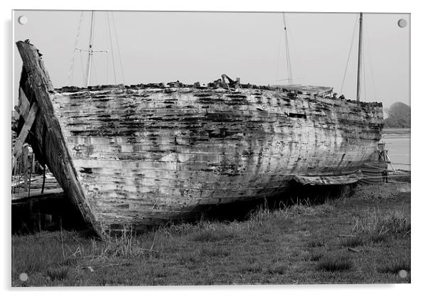 Boat in need of TLC Acrylic by Les Hardman