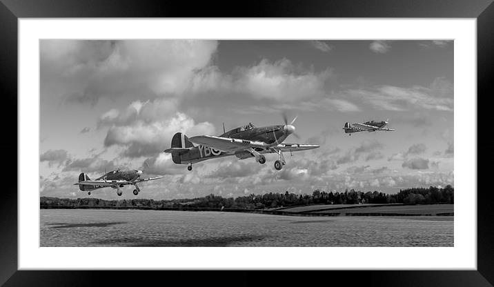 Another day: Hurricanes scramble black and white v Framed Mounted Print by Gary Eason