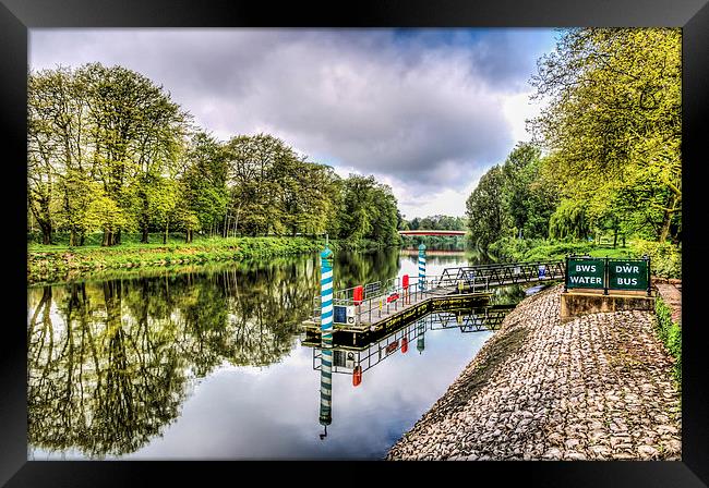 Water Bus Stop Bute Park Cardiff Framed Print by Steve Purnell