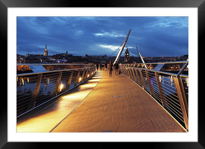 The Peace Bridge, Londonderry Framed Mounted Print by Vivienne Beck